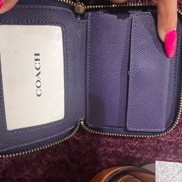 Coach Purple Leather Wallet - Picture 4 of 5